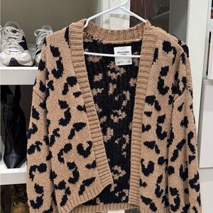 Abercrombie & Fitch Tan and Black Leopard Cardigan